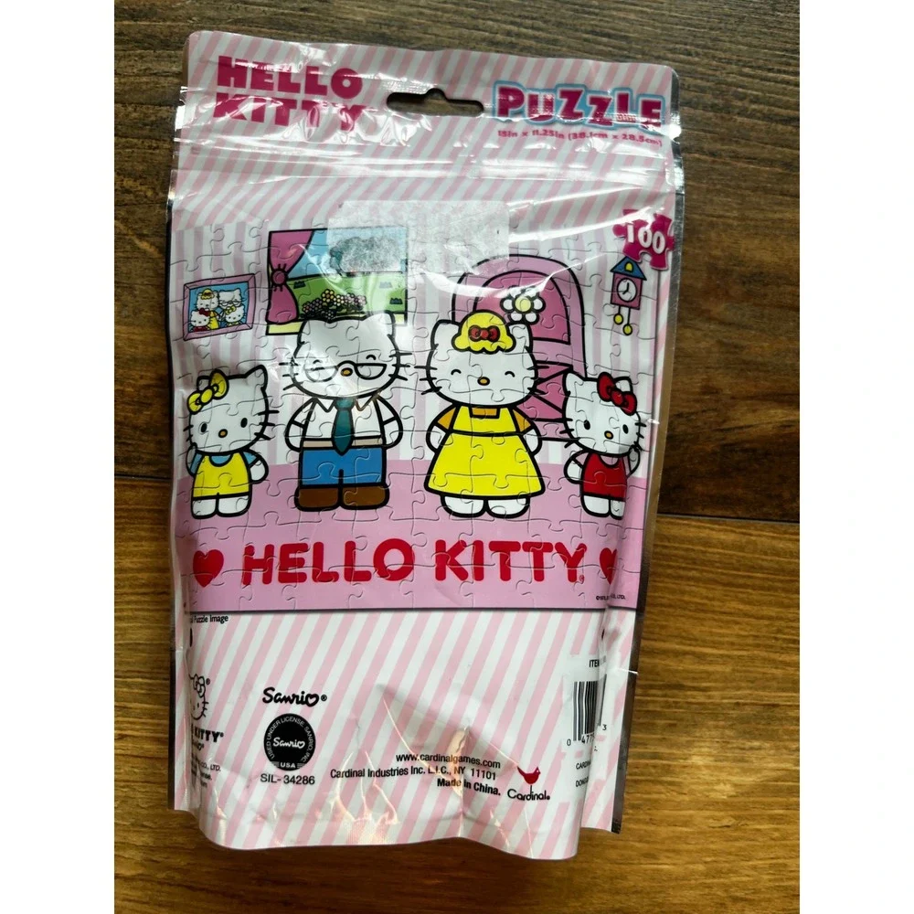 Hello Kitty Puzzle on the Go 100 Piece Jigsaw Sanrio Cardinal Games Travel Bag